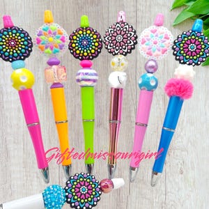 Mandala Pen // Beaded Pen // Colorful // Many Options // Ready to Ship 9/25