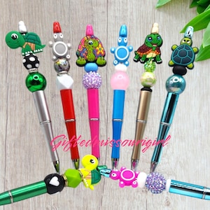 LAST CHANCE Turtle Ink Pen // Beaded Pen // Many Options // Ready to Ship *10/24