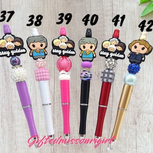 Stay Golden Ink Pen // Thanks For Being a Friend // Friend Gift // Beaded Pen 9/25 image 5