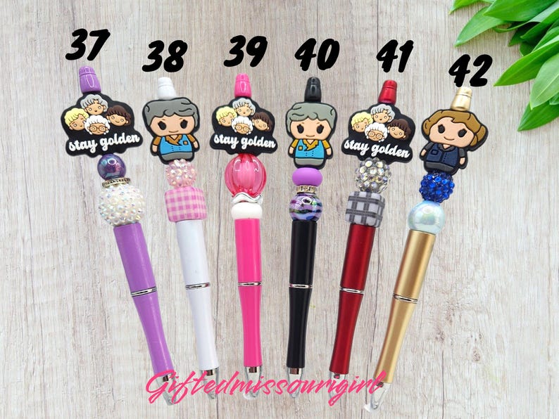 Stay Golden Ink Pen // Thanks For Being a Friend // Friend Gift // Beaded Pen 9/25 image 5