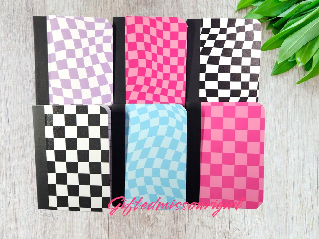Checkered Mini Composition Notebook // Pocket Notebook // Purse ...