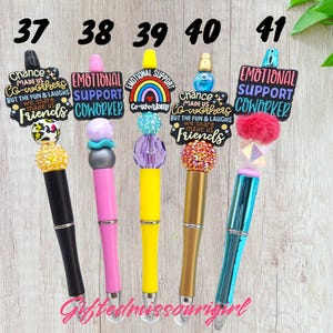 Co-Worker Pen // Emotional Support Co-worker // Friend // Beaded Ink Pen // Ready to Ship 11/25 Bild 9