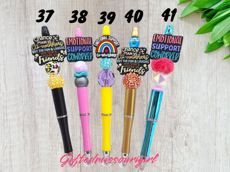 Co-Worker Pen // Emotional Support Co-worker // Friend // Beaded Ink Pen // Ready to Ship 11/25 Bild 9