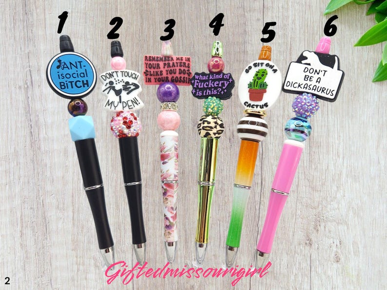 Sarcastic & Funny Ink Pens // Moody // Google That // Beaded Pen ...