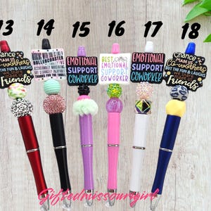 Co-Worker Pen // Emotional Support Co-worker // Friend // Beaded Ink Pen // Ready to Ship 11/25 Bild 5