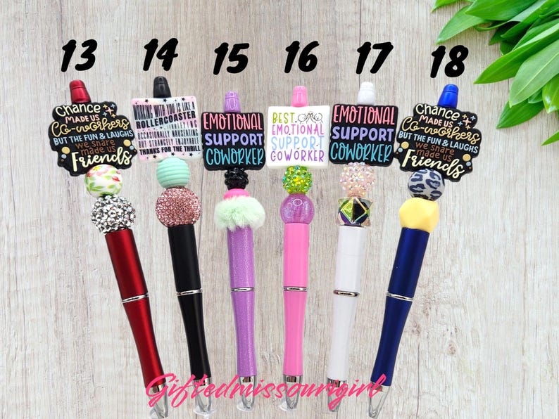 Co-Worker Pen // Emotional Support Co-worker // Friend // Beaded Ink Pen // Ready to Ship 11/25 Bild 5
