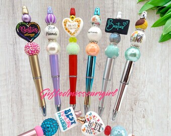 Best Friends Pen // BFF Pens // Bestie // Beaded Pen // Many Options //  Ready to Ship 10/25