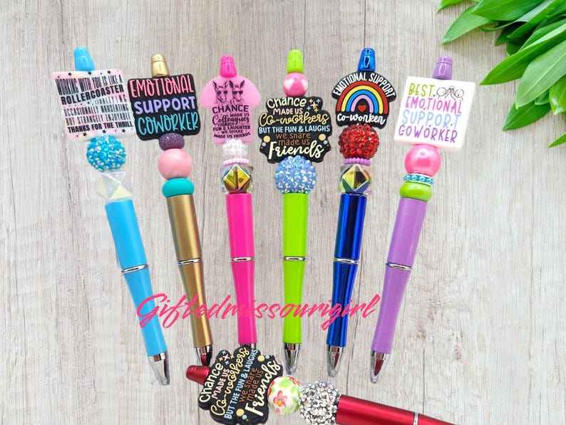 Co-Worker Pen // Emotional Support Co-worker // Friend // Beaded Ink Pen // Ready to Ship 11/25 Bild 1