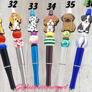 Dog Ink Pen // Puppy // Pug // Yorkie // Corgi // Hound // Golden // Shepard // Beaded Pen // Ready to Ship 10/25 image 7
