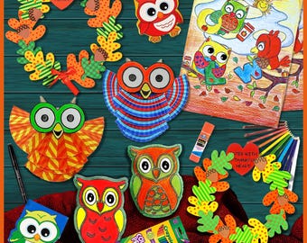 Thanksgiving Crafts Kit, USA Made DIY Owl Crafts