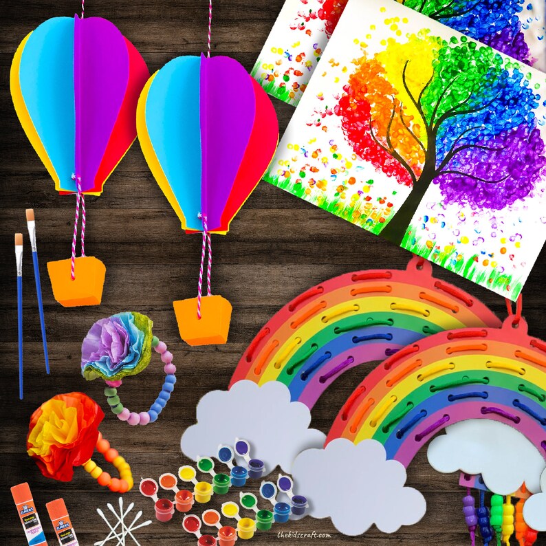 The Kids Craft DIY Crafts Kit Box Rainbow Kids Craft Kit Box Etsy