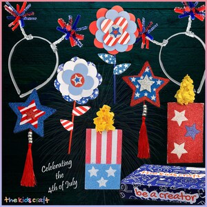 Celebrating the 4th of July DIY Kids Crafts Box, Arts & Crafts Activity Box, Busy Kid, Gift for Girls, Boys, Holiday, Birthday Gifts