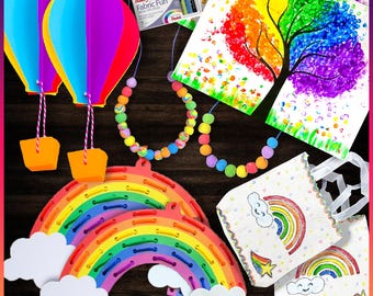Rainbow DIY Arts and Crafts Activity Box, Kids Gift