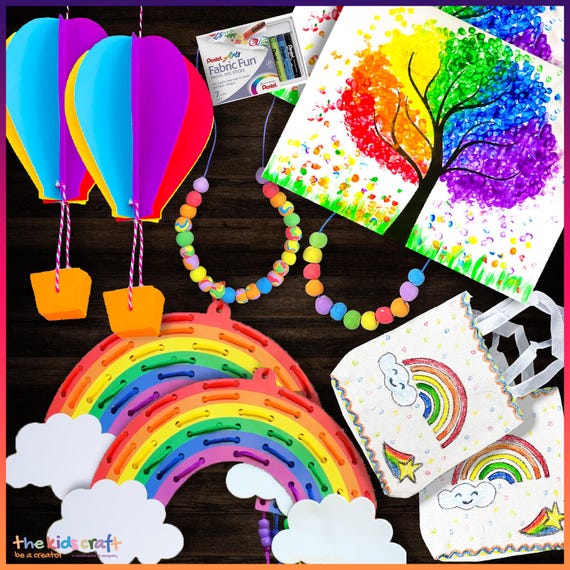 Rainbow DIY Arts and Crafts Activity Box, Kids Gift