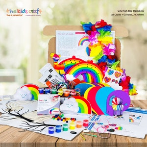 Rainbow Crafts Box, The Kids Craft DIY Kit, Creative Arts & Crafts Activity for Kids, Fun Busy Box Gift, Perfect for Birthdays and More!