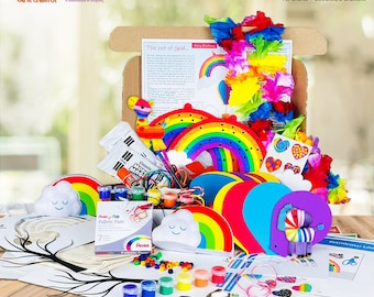 Rainbow Craft Box, Kids DIY Activity Kit, Made in USA