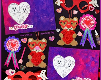 The Kids Craft DIY Crafts, Valentines Crafts Box, Arts & Crafts Activity Box, Busy Kid, Gift for Kids, Valentine Day's Kids Gifts