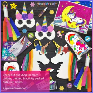 Rainbow DIY Crafts Box, Arts & Crafts Activity Box, Busy Kid, Gift for Girls, Boys, Holiday, Birthday Gifts, Rainbow Fun image 4