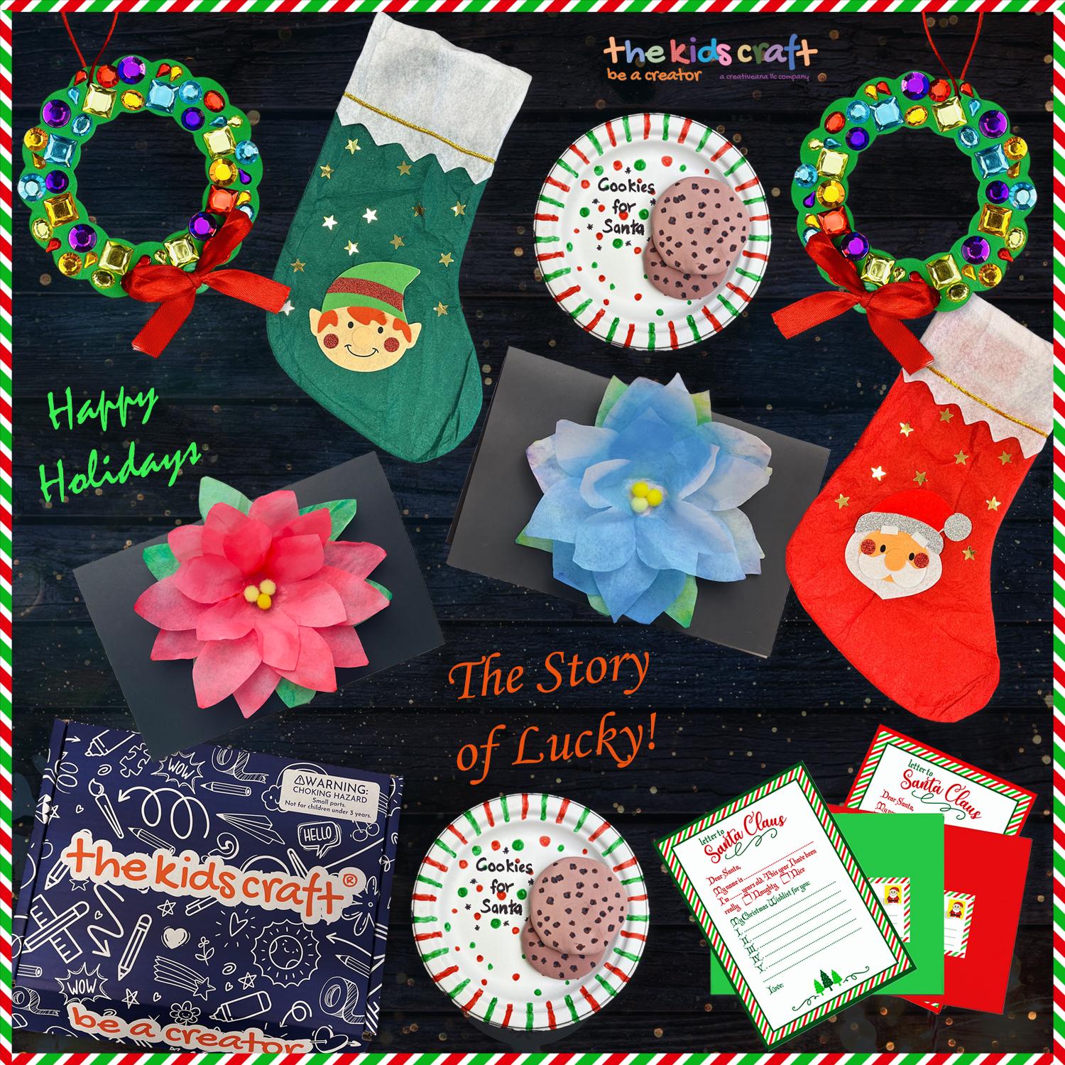 14 Easy Poinsettia Crafts for Kids 9 Christmas Crafts DIY Kit, Kids Holiday Activity, Gift for Kids