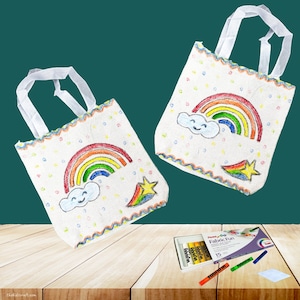 Reusable Tote Bag DIY Arts & Crafts, The Kids Craft, Kids DIY Crafts, Kids Rainbow Gift, DIY Craft Activity