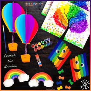 Rainbow DIY Crafts Box, Arts & Crafts Activity Box, Busy Kid, Gift for Girls, Boys, Holiday, Birthday Gifts, Rainbow Fun