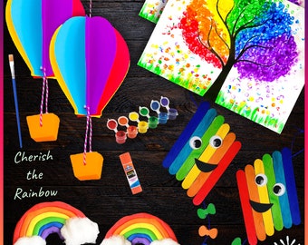 Rainbow DIY Crafts Box Arts Crafts Activity Box Busy Kid Gift for Girls Boys Holiday Birthday Gifts Rainbow Fun Etsy