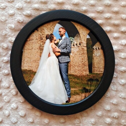 Black Round Frame Wooden Frame Modern Round Frame Round Etsy