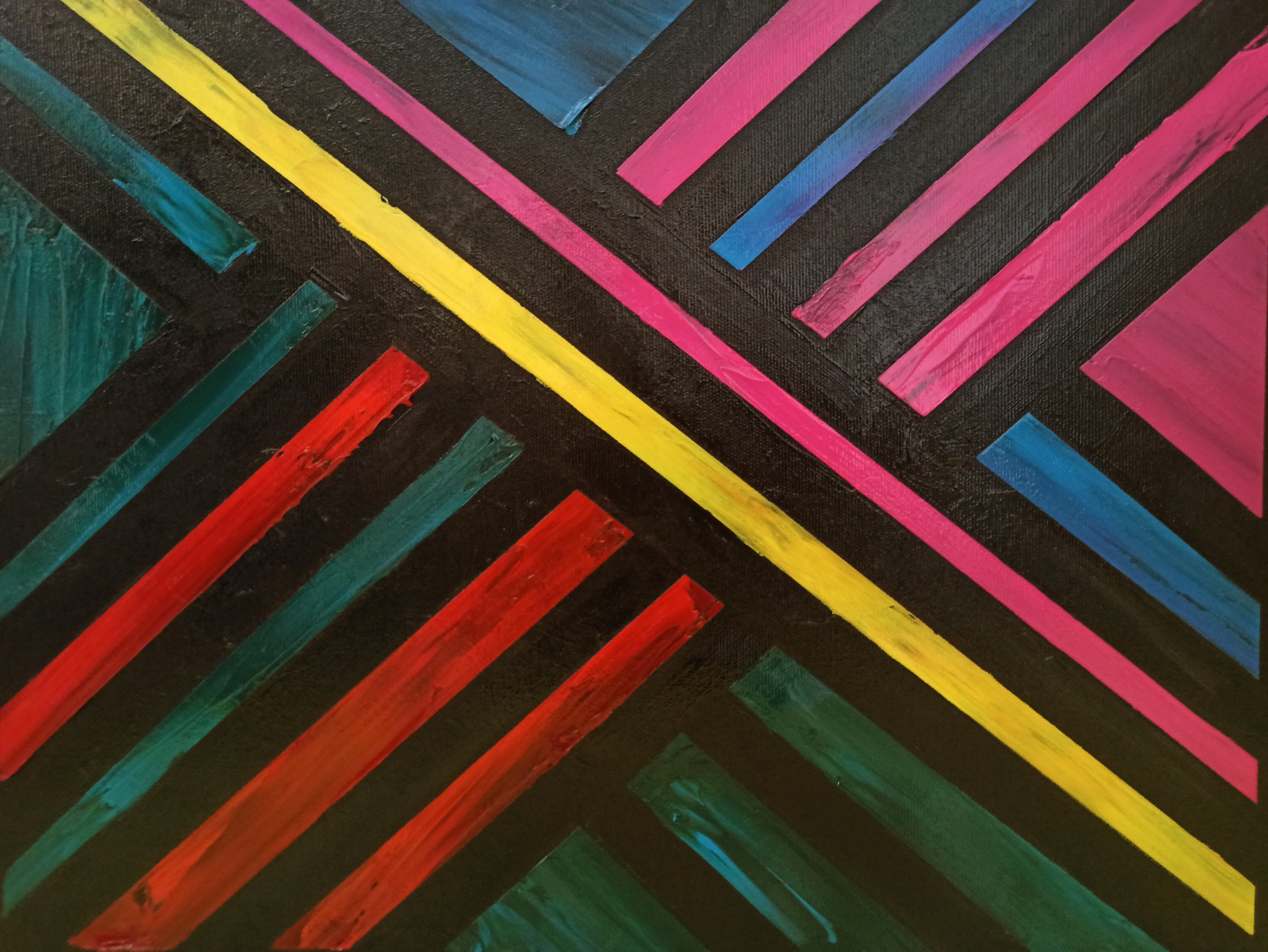 Abstract Lines Oil Painting on canvas Etsy