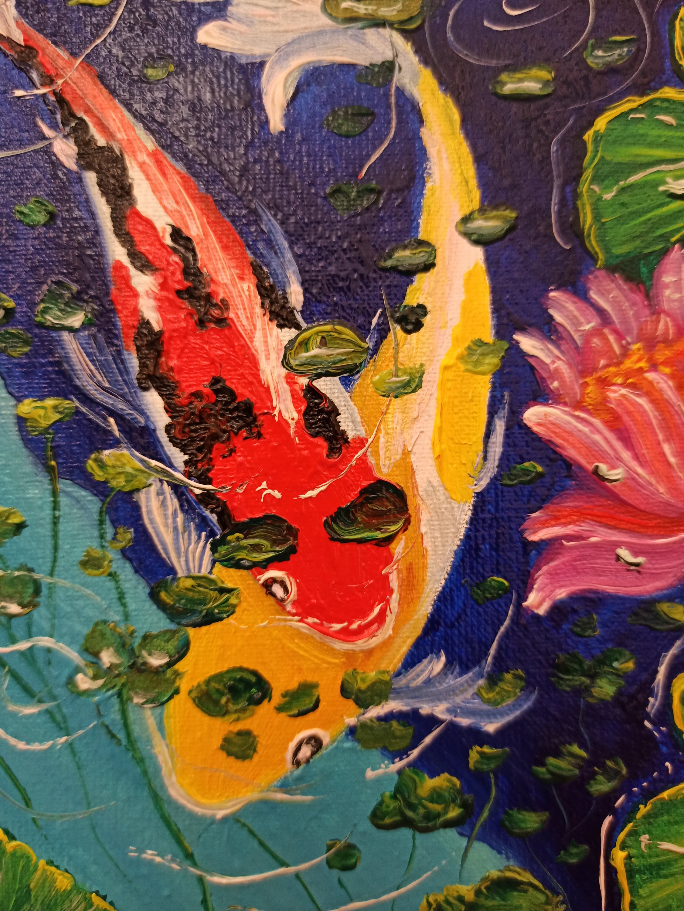 Koi fish original oil painting Etsy