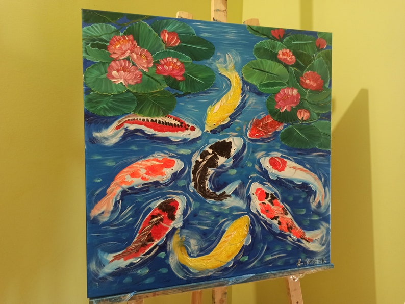 Koi Fish Painting 9 Japanese Koi Art by Elena Tretiak Etsy
