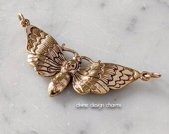 Bronze Deaths Head Moth Charm