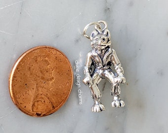 New Alpha Lycan Wolfman Man Wolf Sterling Silver 925 Halloween Charm Jewelry
