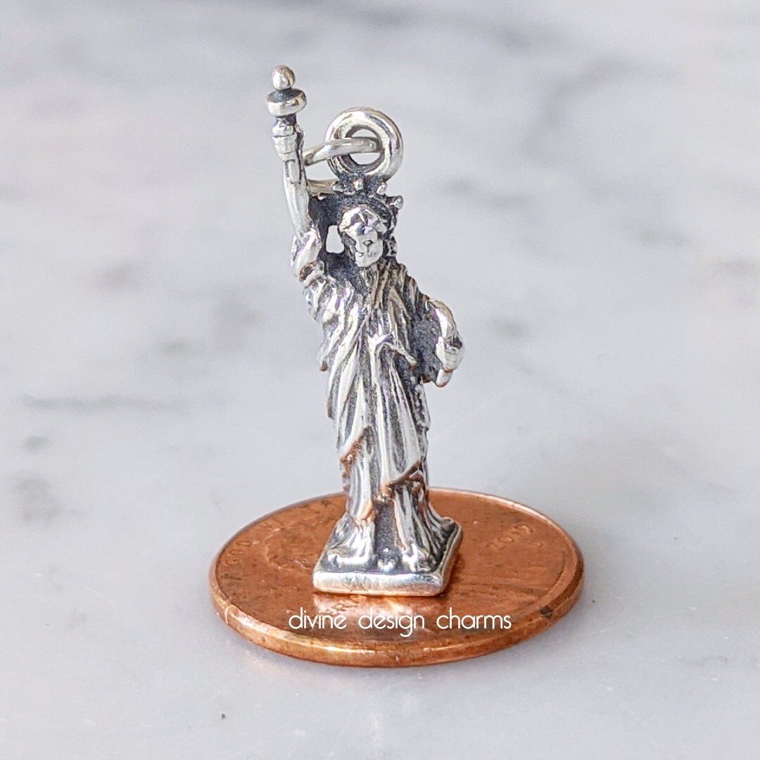 Sterling Silver Statue of Liberty Charm Etsy