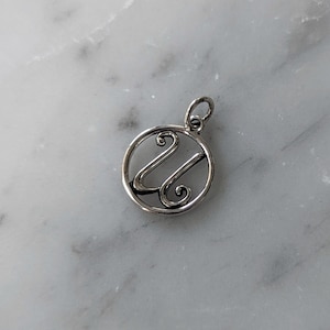 Sterling Silver Cursive &quot;U&quot; Initial Charm