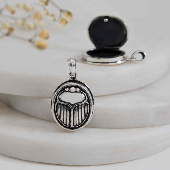 Sterling Silver Scarab Locket - image 1
