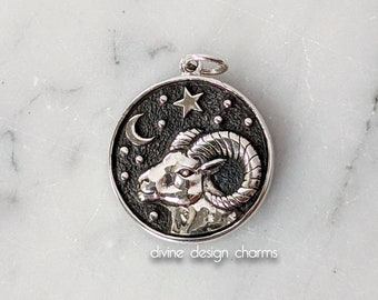 Sterling Silver Astrology Aries Pendant Charm