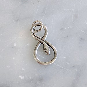 Sterling Silver Infinity Snake Serpent Charm