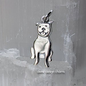 Sterling Silver Pitbull Dog Charm