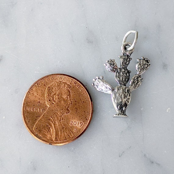 Prickly Pear Cactus Charm Sterling Silver Prickly Pear Cactus Charm Sterling Silver