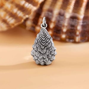 Sterling Silver Oyster Shell Charm Pendant