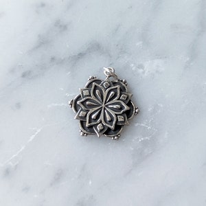 Sterling Silver Affirmation Gratitude Mandala Charm
