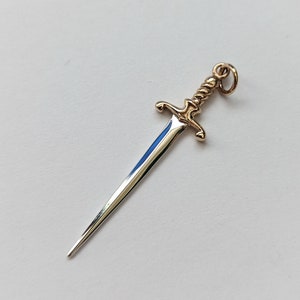 Sterling Silver Sword Pendant with Bronze Handle Pendant