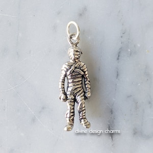 Sterling Silver Monster Mummy Halloween Charm