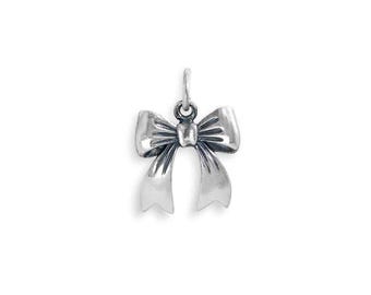 Sterling Silver Dimensional Bow Charm