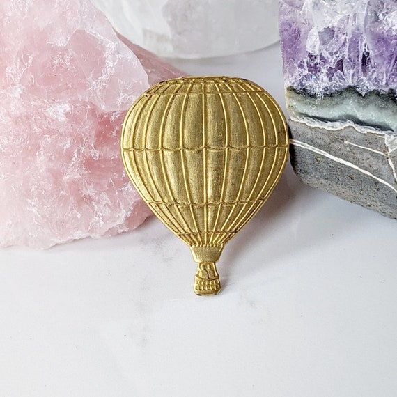 2 GB6678 Jewelry Finding Raw Brass Hot Air Balloon Charms 