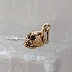 Mini Bronze Skull Jewelry Charm