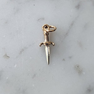 Mixed Metal Tiny Dagger Charm
