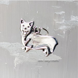 Sterling Silver Corgi Dog Charm