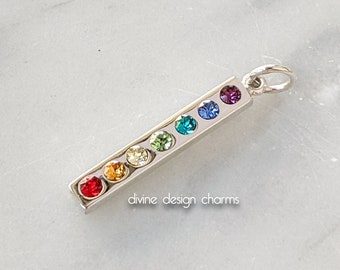 Sterling Silver Chakra Pendant with Swarovski Crystals