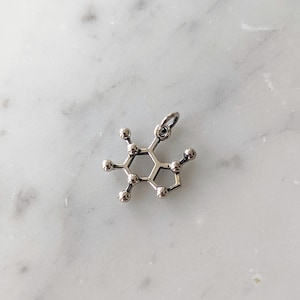 Sterling Silver Caffeine Molecule Charm